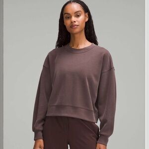 Lululemon Ribbed Softstreme Perfectly Oversized Cropped Crew in Espresso